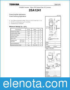 Toshiba 2SA1241 datasheet