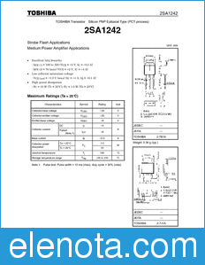 Toshiba 2SA1242 datasheet
