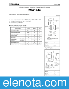 Toshiba 2SA1244 datasheet