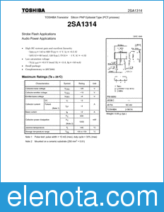 Toshiba 2SA1314 datasheet