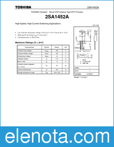 Toshiba 2SA1452A datasheet