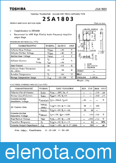 Toshiba 2SA1803 datasheet