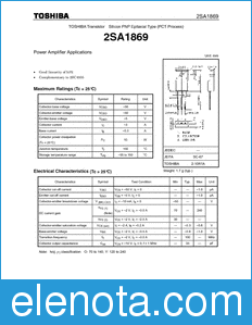 Toshiba 2SA1869 datasheet