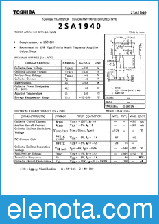 Toshiba 2SA1940 datasheet