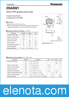 Panasonic 2SA2021 datasheet