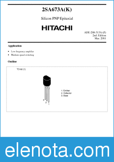 Hitachi 2SA673A(K) datasheet