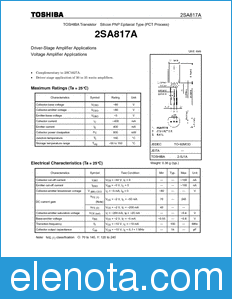 Toshiba 2SA817A datasheet