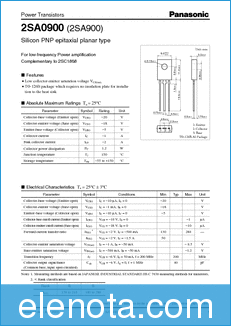 Panasonic 2SA900 datasheet