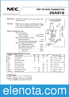 NEC 2SA916 datasheet