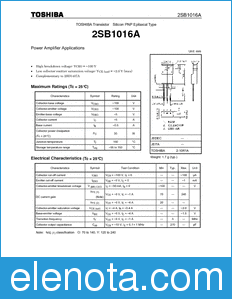 Toshiba 2SB1016A datasheet