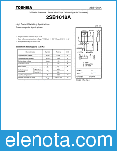 Toshiba 2SB1018A datasheet