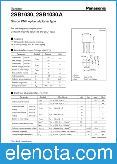 Panasonic 2SB1030A datasheet