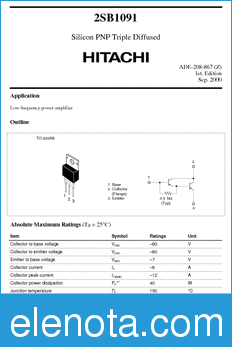 Hitachi 2SB1091 datasheet