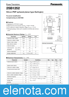Panasonic 2SB1252 datasheet