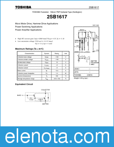 Toshiba 2SB1617 datasheet