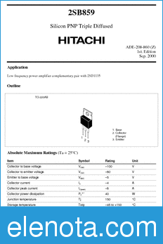 Hitachi 2SB859 datasheet