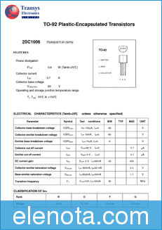 TRANSYS Electronics Limited 2SC1008 datasheet