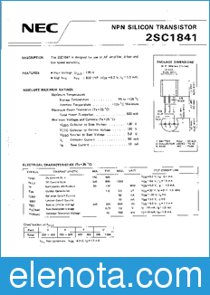 NEC 2SC1841 datasheet