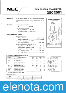 NEC 2SC2001 datasheet