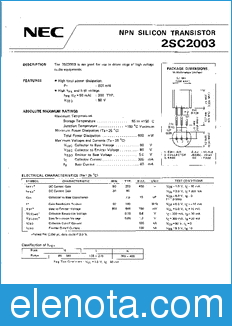 NEC 2SC2003 datasheet