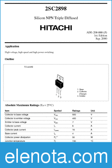 Hitachi 2SC2898 datasheet