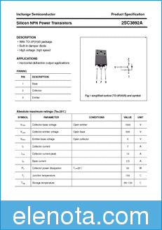Inchange Semiconductor 2SC3892A datasheet