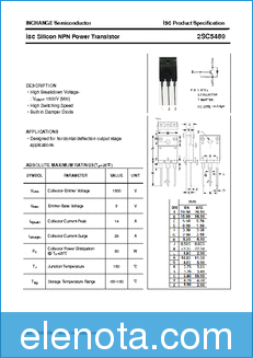 Inchange Semiconductor 2SC5480 datasheet