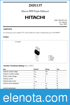 Hitachi 2SD1137 datasheet
