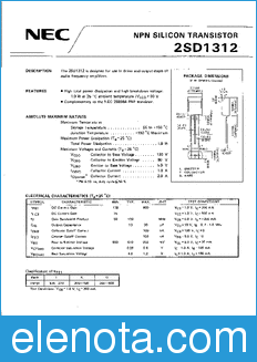 NEC 2SD1312 datasheet