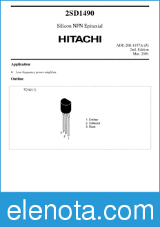 Hitachi 2SD1490 datasheet