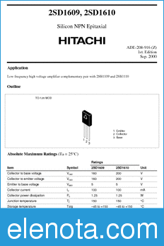 Hitachi 2SD1609 datasheet