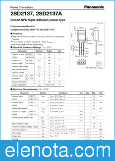 Panasonic 2SD2137 datasheet