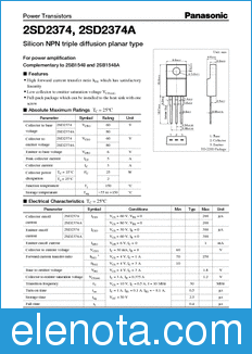 Panasonic 2SD2374 datasheet