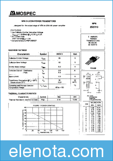 Mospec Semiconductor 2SD313 datasheet