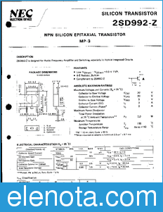 NEC 2SD992 datasheet