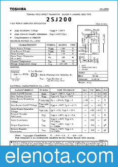 Toshiba 2SJ200 datasheet