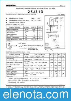 Toshiba 2SJ313 datasheet