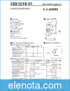 Fuji Electric 2SK1016-01 datasheet