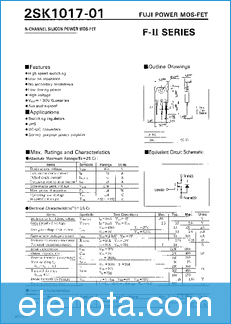 Fuji Electric 2SK1017 datasheet