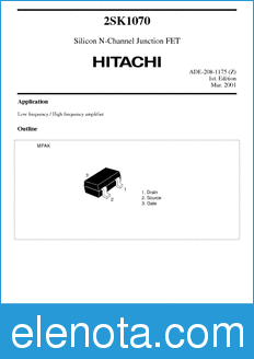 Hitachi 2SK1070 datasheet