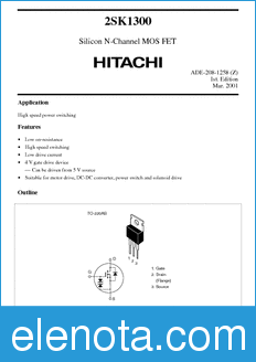 Hitachi 2SK1300 datasheet