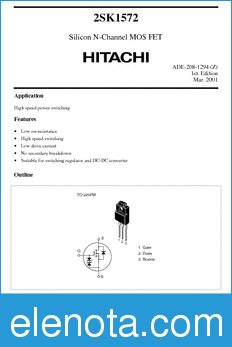 Hitachi 2SK1572 datasheet