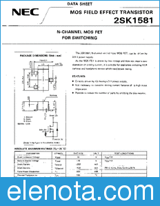 NEC 2SK1581 datasheet