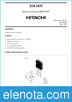 Hitachi 2SK1835 datasheet