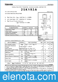 Toshiba 2SK192A datasheet