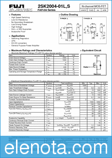 Fuji Electric 2SK2004-01S datasheet