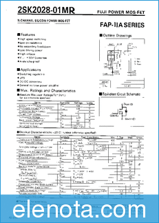Fuji Electric 2SK2028-01MR datasheet