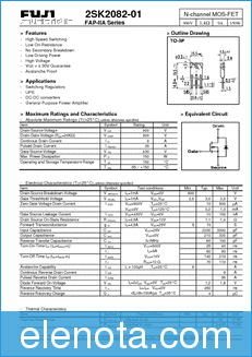 Fuji Electric 2SK2082-01 datasheet