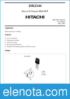 Hitachi 2SK2144 datasheet