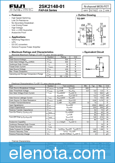 Fuji Electric 2SK2148-01 datasheet